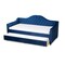 Baxton Studio Perry Blue Velvet Upholstered and Tufted Twin Size Daybed with Trundle 156-9450 - alternate 4